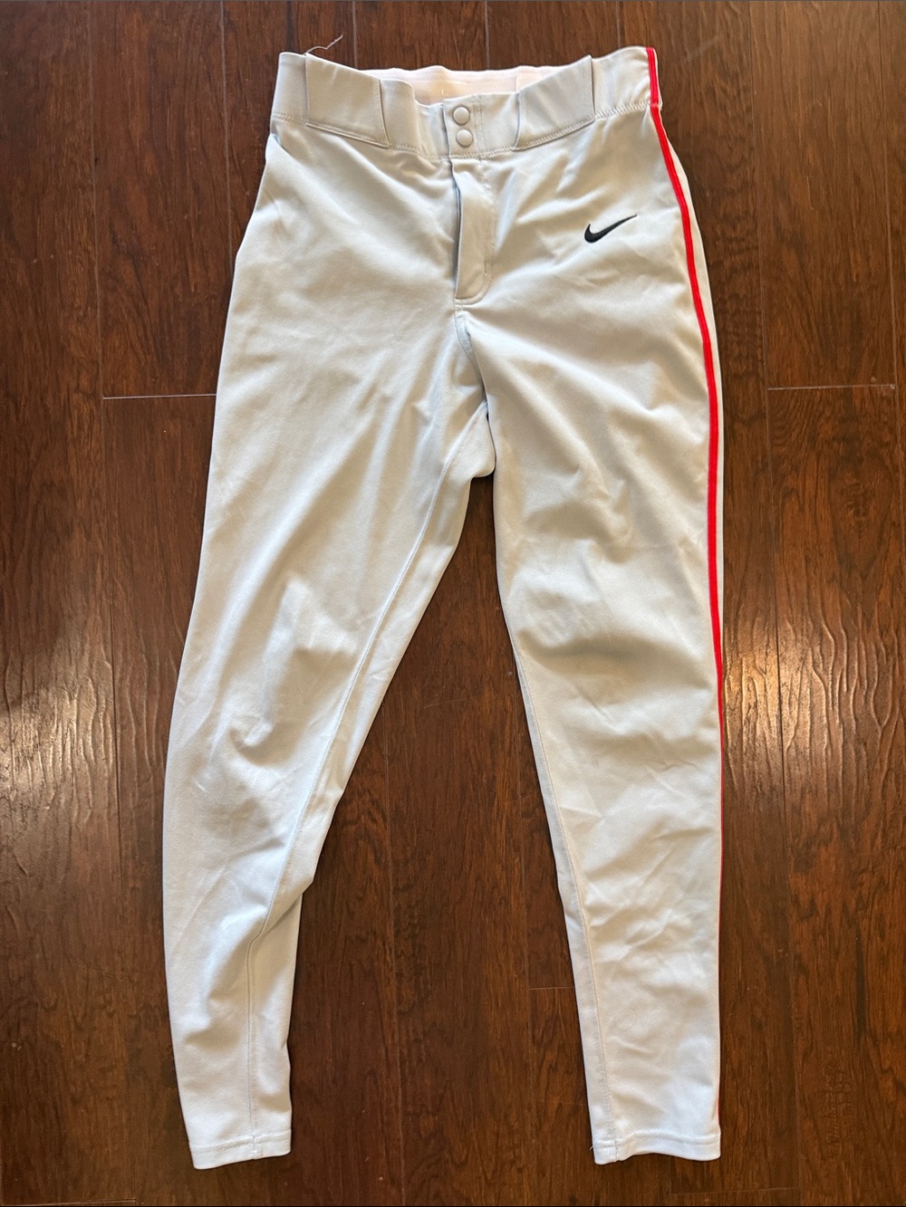 Mens Nike baseball pants grey red stripe
